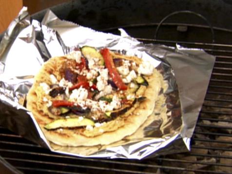 Grilled Pizza and Spicy Hummus