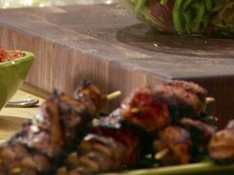 Pork Kebabs With Romesco