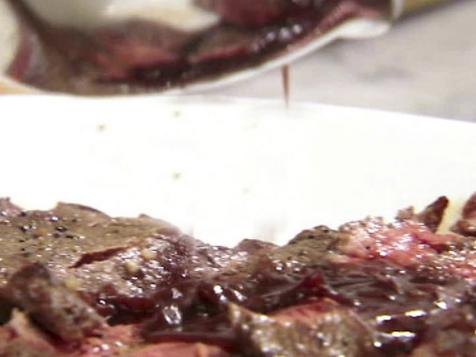 Flat Iron Steak in Wine Sauce