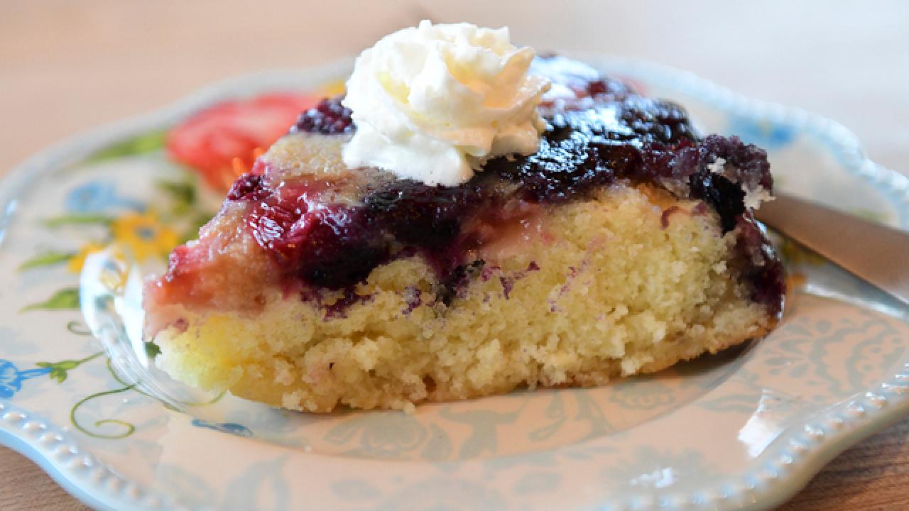 Boozy Berry Upside-Down Cake