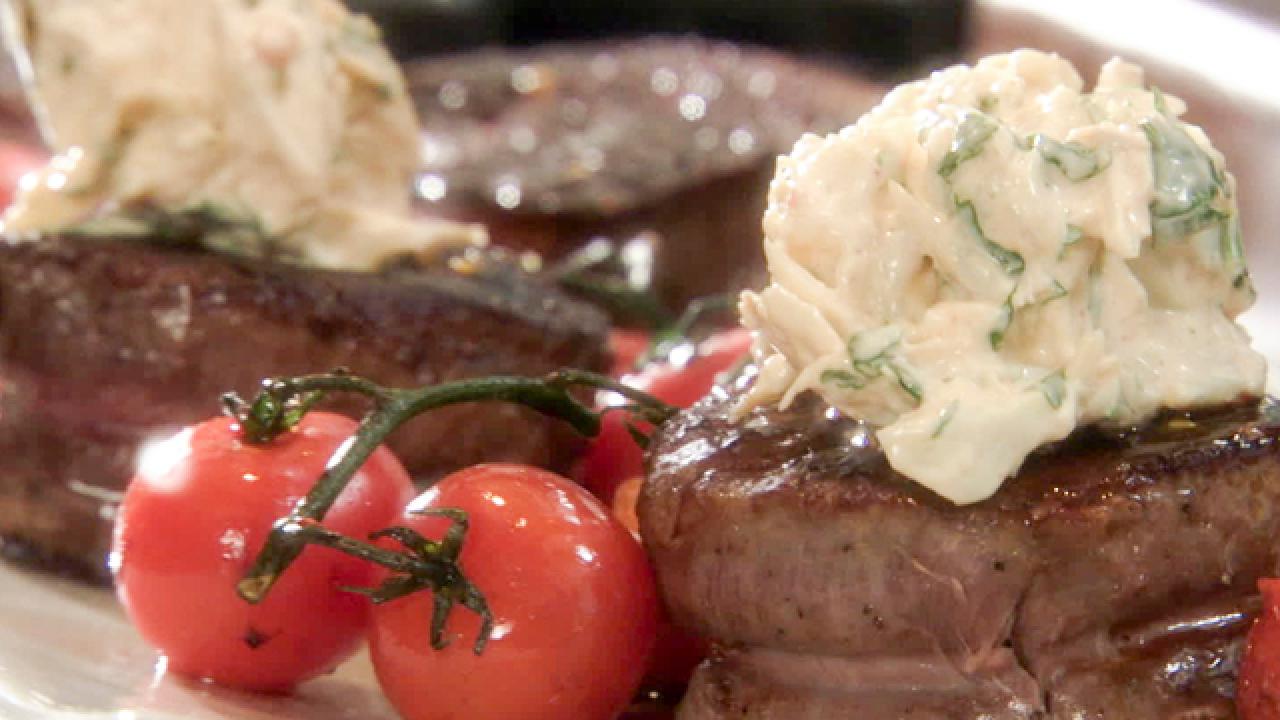 Roasted Tenderloin of Beef with Spicy Crab Salad