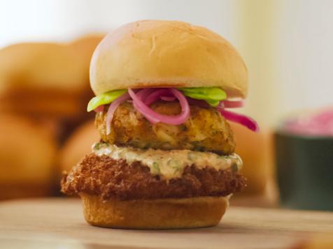 Crab Cake and Fried Green Tomato Sliders