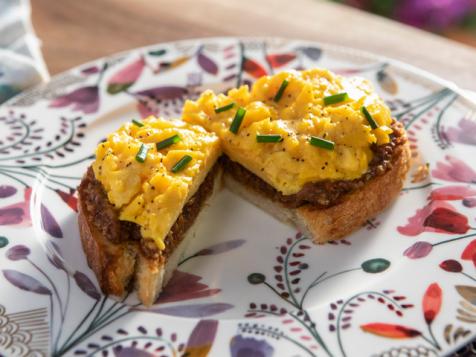 Soft Scrambled Eggs with Bacon Jam