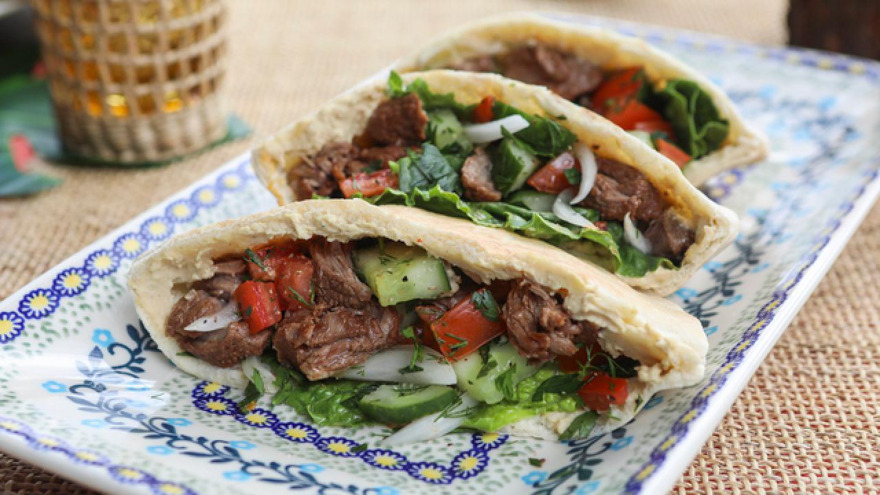 Grilled Lamb Pita Sandwiches with Mediterranean Salsa