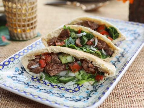 Grilled Lamb Pita Sandwiches with Mediterranean Salsa