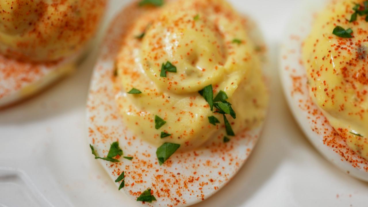 Lemon Caper Deviled Eggs