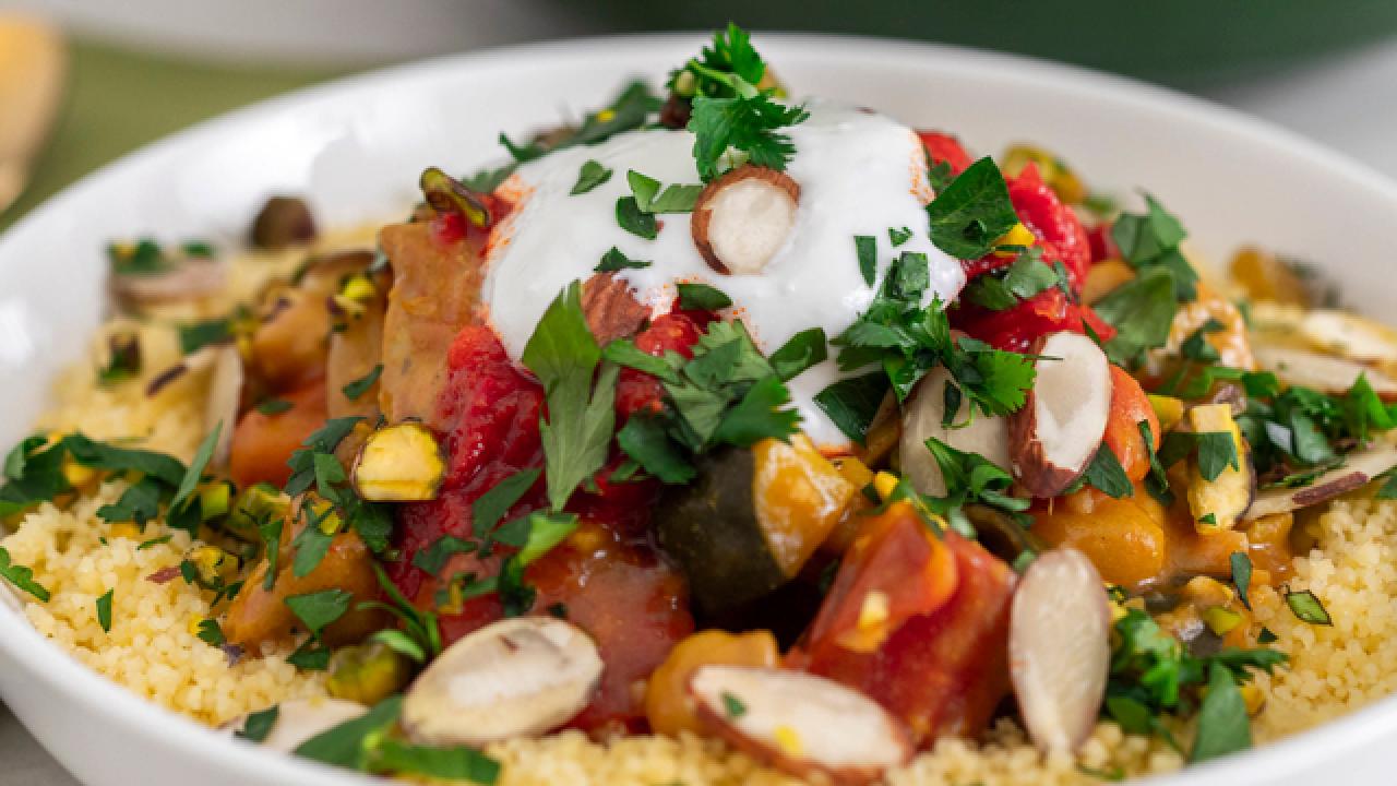 Chicken and Cous Cous with Summer Vegetables