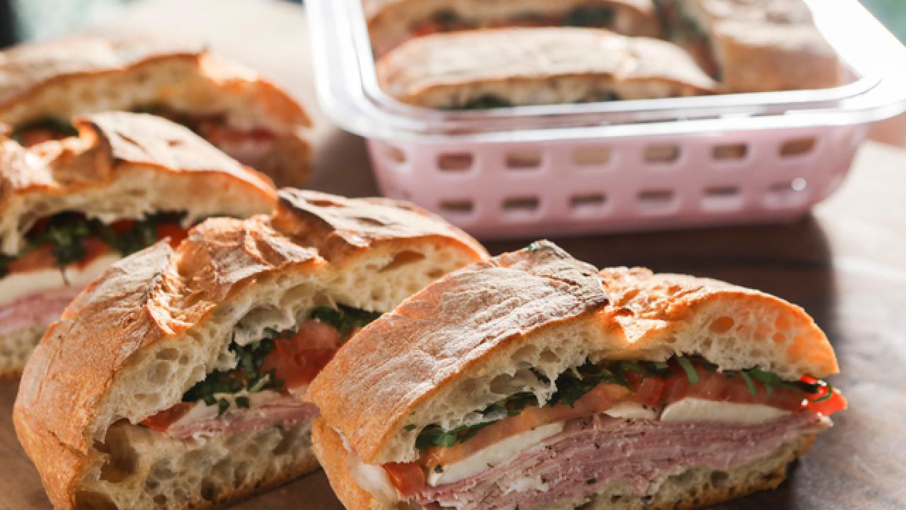 Make-Ahead Ham Caprese Picnic Sandwich