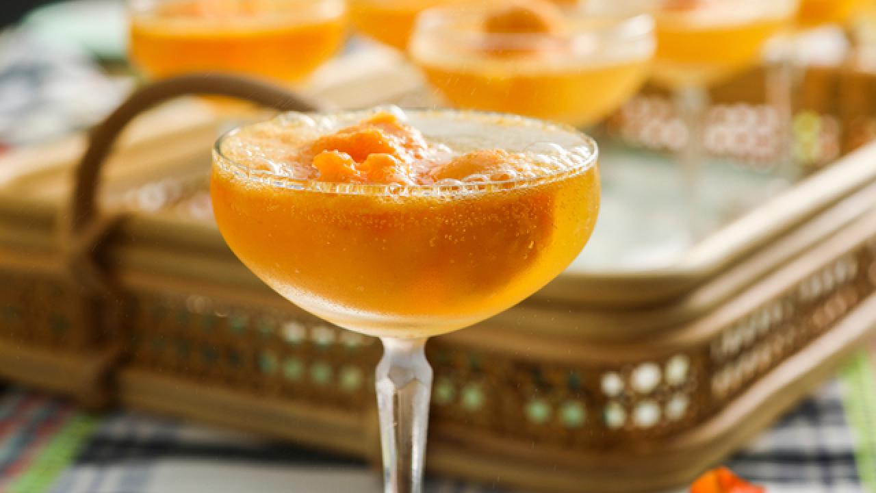 One-Ingredient Tangerine Sorbet with a Champagne Topper