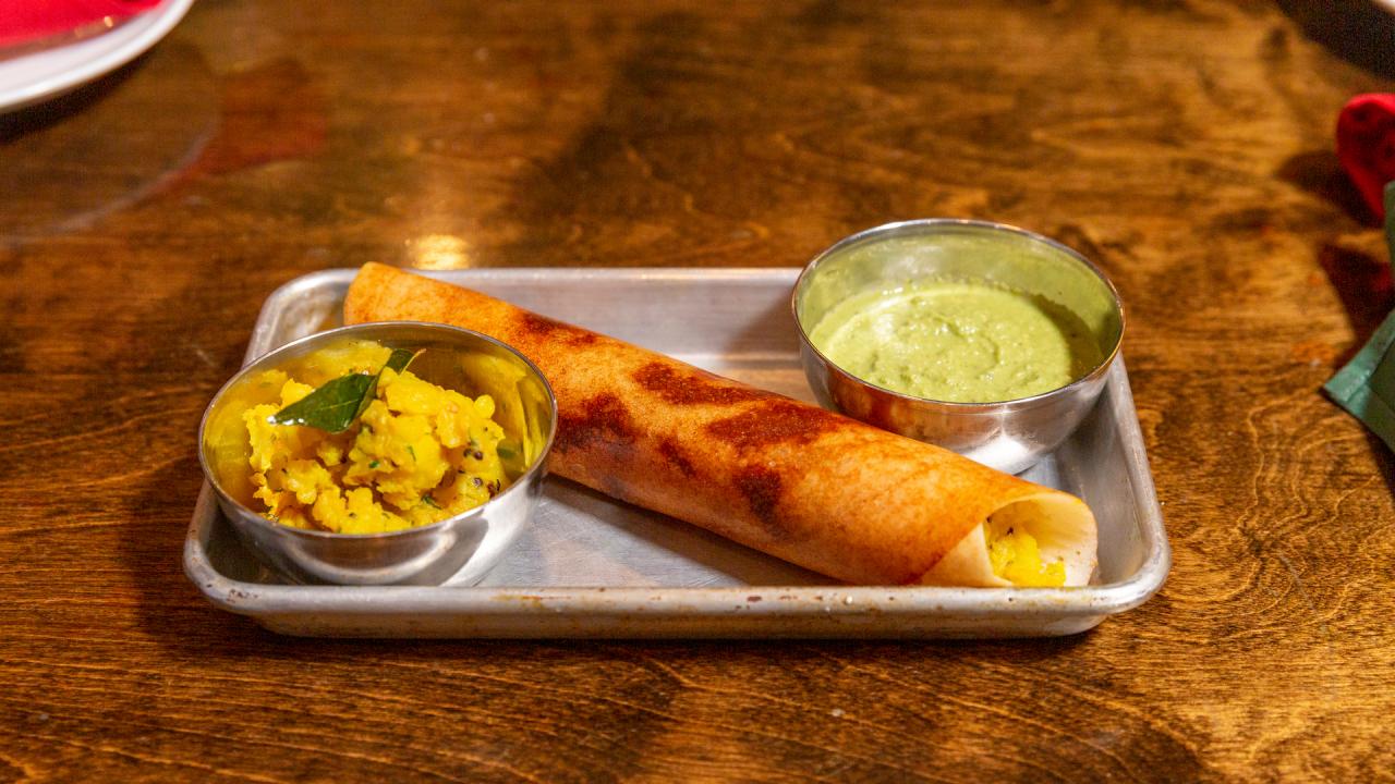 Dosa with Masala Potatoes at Chaatable