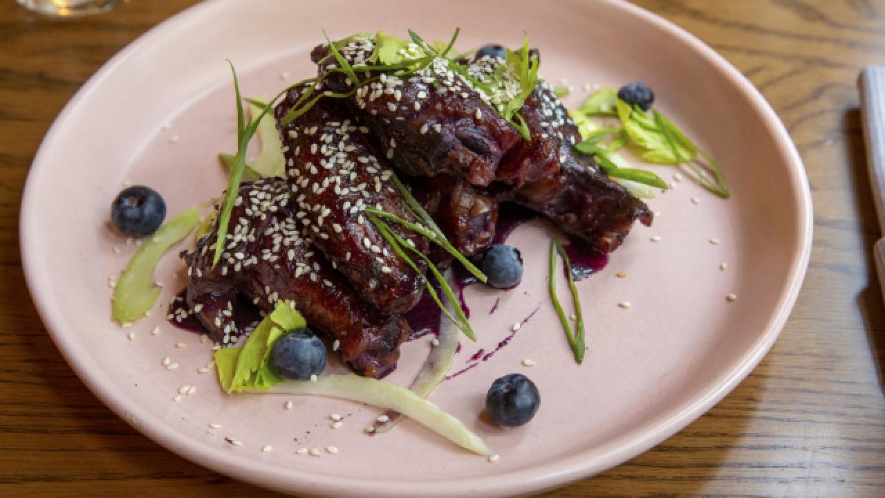 Blueberry BBQ Chicken Wings at Lenoir