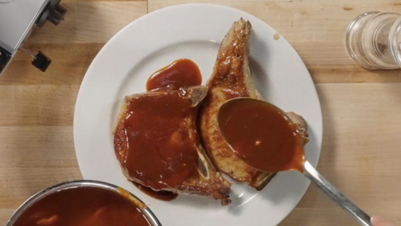 Charred Pork Chops with Sauce