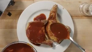 Charred Pork Chops with Sauce