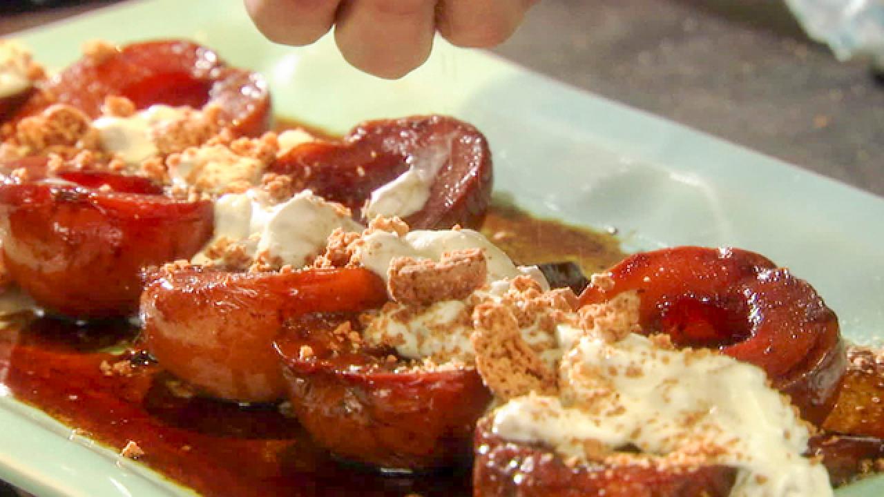 Caramelized Pears with Rum Raisin Mascarpone