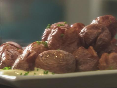 Crispy Twice Cooked New Potatoes with Garlic Aioli