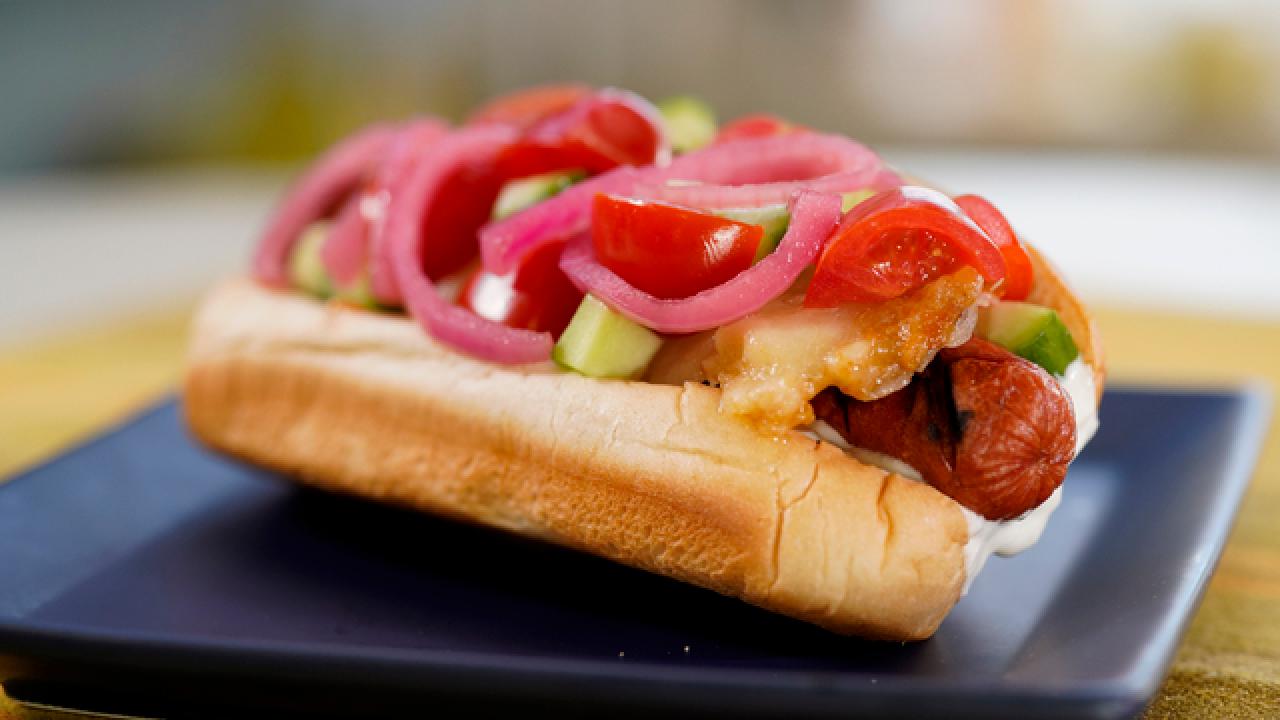 Greek-Style Flamin' Cheese Dog