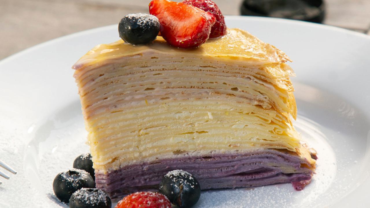 Red, White and Blue Crepe Cake