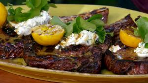 Rib Eyes and Lemon Goat Cheese