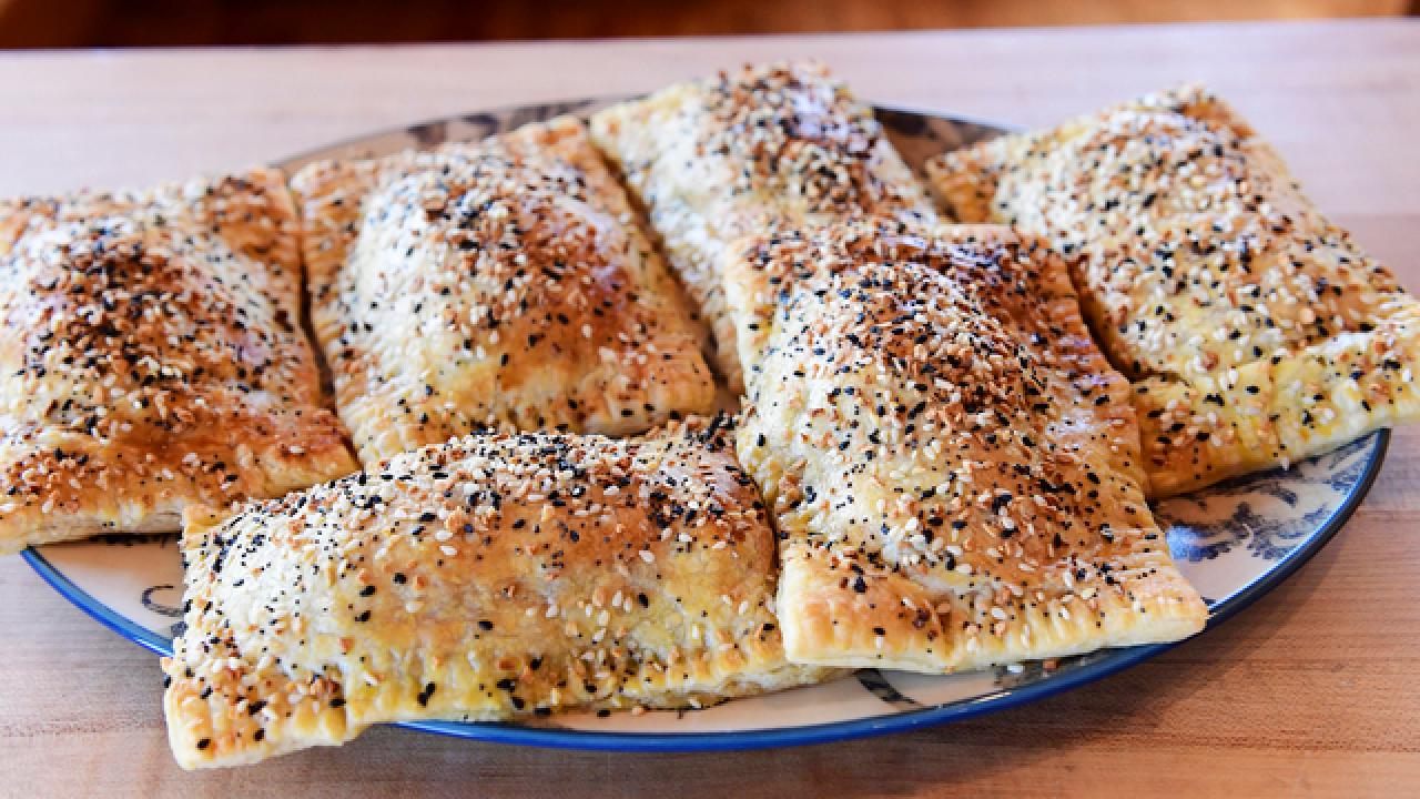 Pesto Egg Puff Pastry Squares
