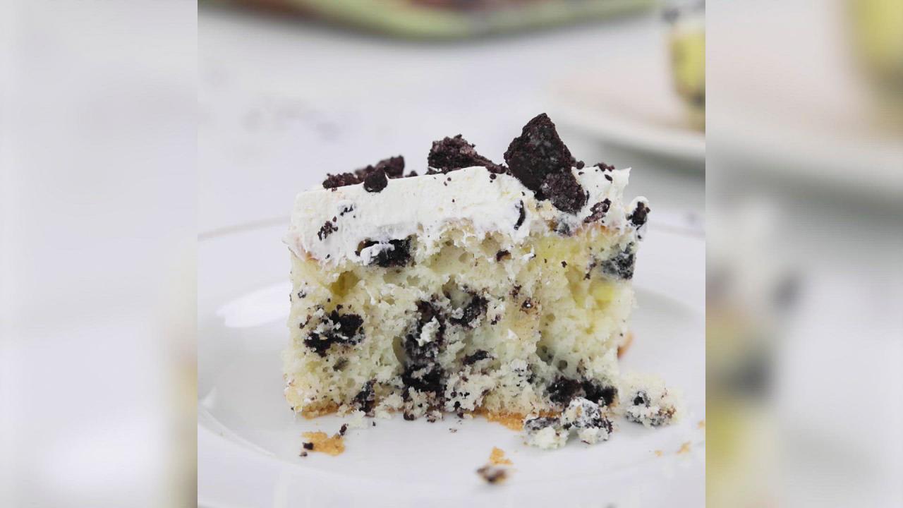 Cookies and Cream Poke Cake