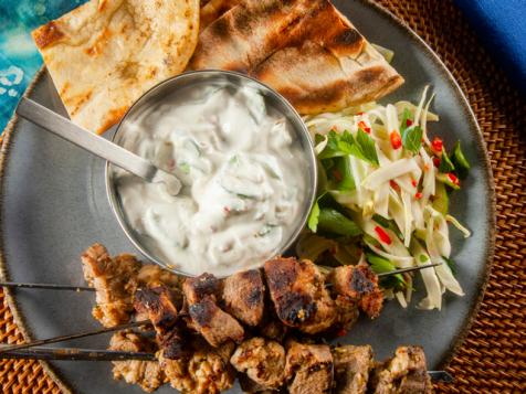 Pork Souvlaki with Fennel Salad and Tzatziki