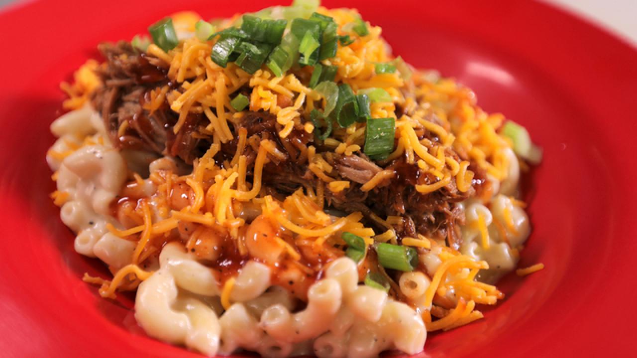Pork BBQ Macaroni and Cheese