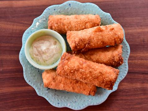 Bacon Mac and Cheese Eggrolls with Quick Ranch