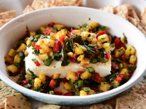 Baked Cheese with Grilled Pineapple-Pepper Relish