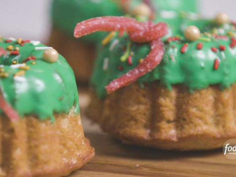 Mini Spiced Bundt Cakes with Bourbon Glaze
