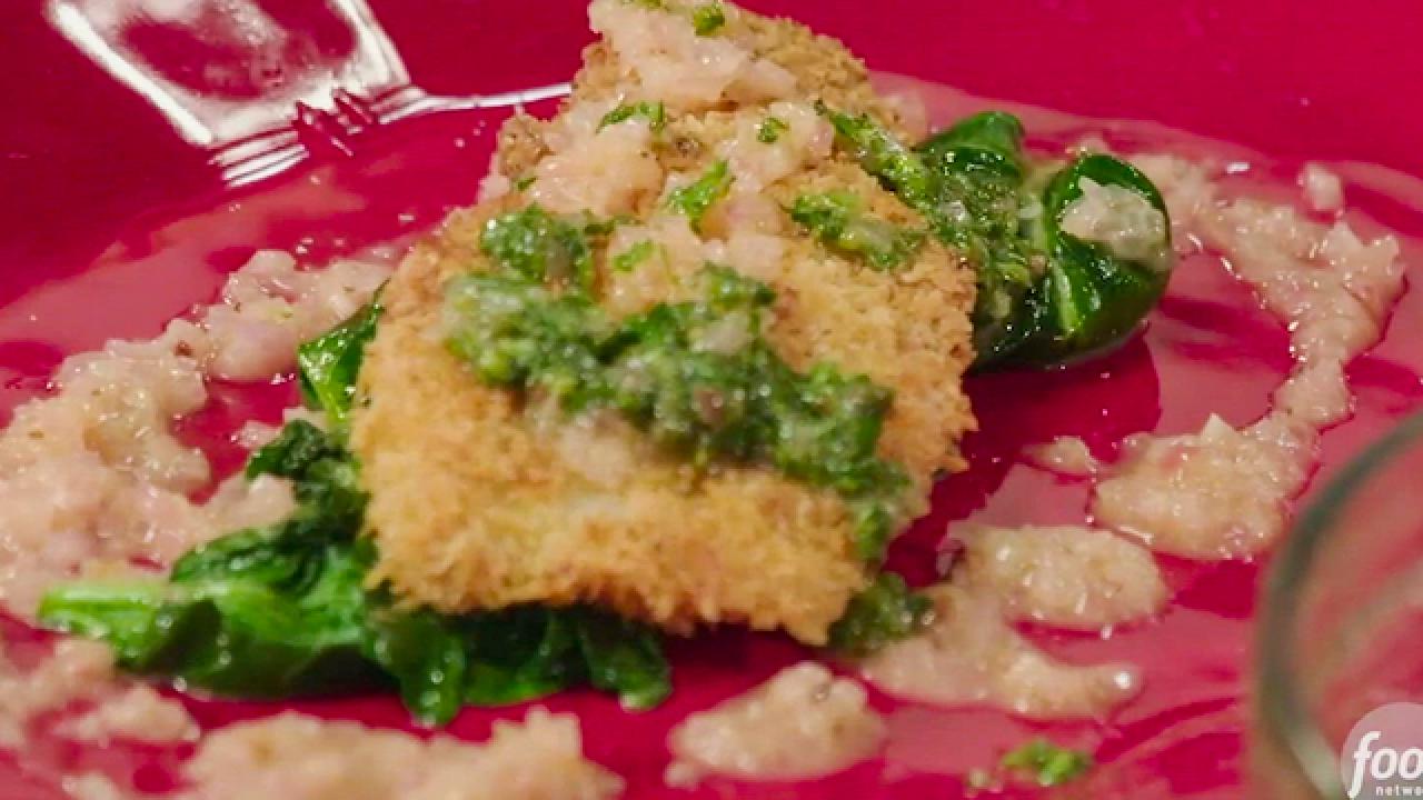 Fluke Milanese, Salsa Verde and Spinach
