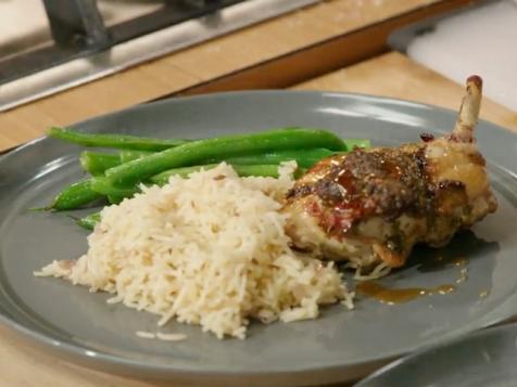 Jerk Chicken, Spiced Basmati Rice and Green Beans