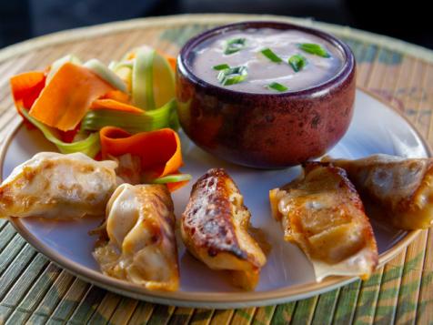 Buffalo Chicken Dumplings with Celery Salad