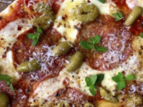 Grilled Pizza with Salami