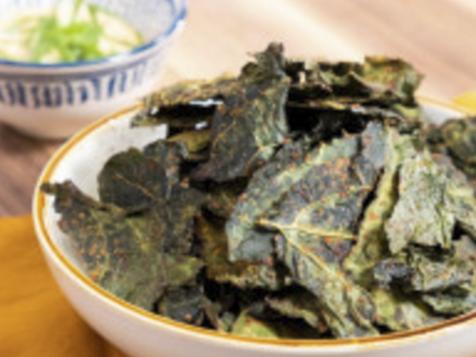 Spicy Kale Chips and Miso Dip