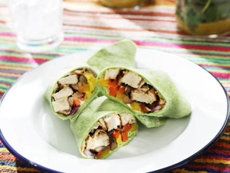 Chicken and Veggie Wraps with Herbed Goat Cheese Spread