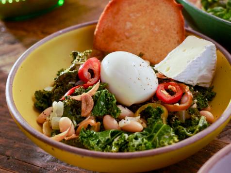 Beans and Greens with Runny Egg