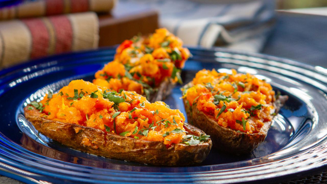 Twice-Baked Potatoes Stuffed with Lobster