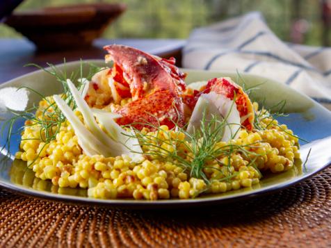 Vanilla Butter Poached Lobster with Saffron Fregola and Fennel