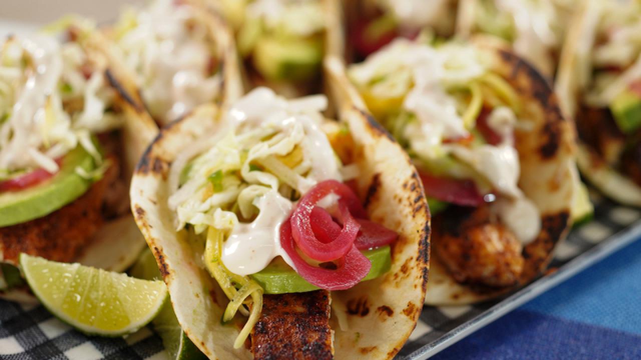Fish Tacos with Papaya Slaw