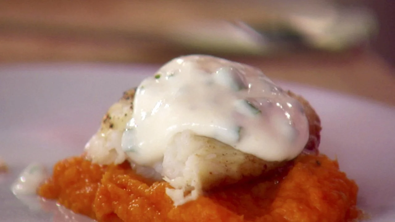 Tilapia in Mustard-Chive Sauce