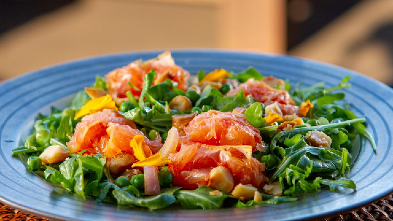 Wood Roasted Grapefruit Salad with Tangerine Dressing