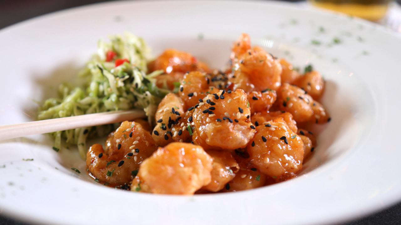 Buzz Buzz Shrimp with Fresh Pineapple Slaw