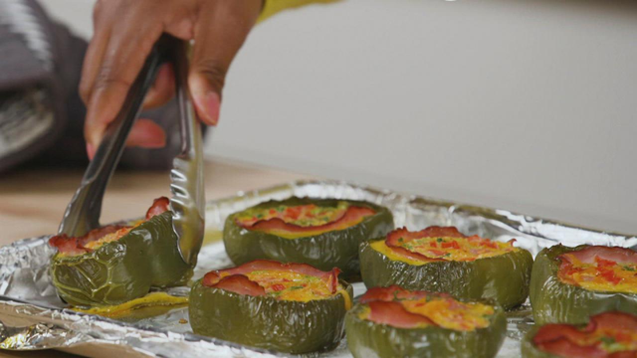 Frittata-Filled Bell Peppers