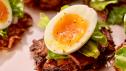 Latkes with Eggs and Greens