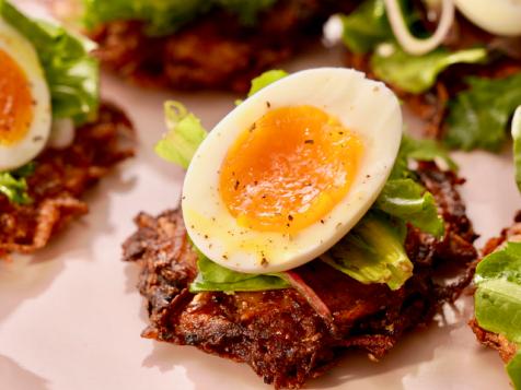 Latkes with Eggs and Greens