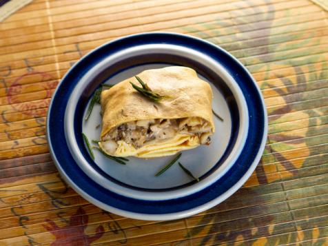 Creamy Mushroom Filled Crepes