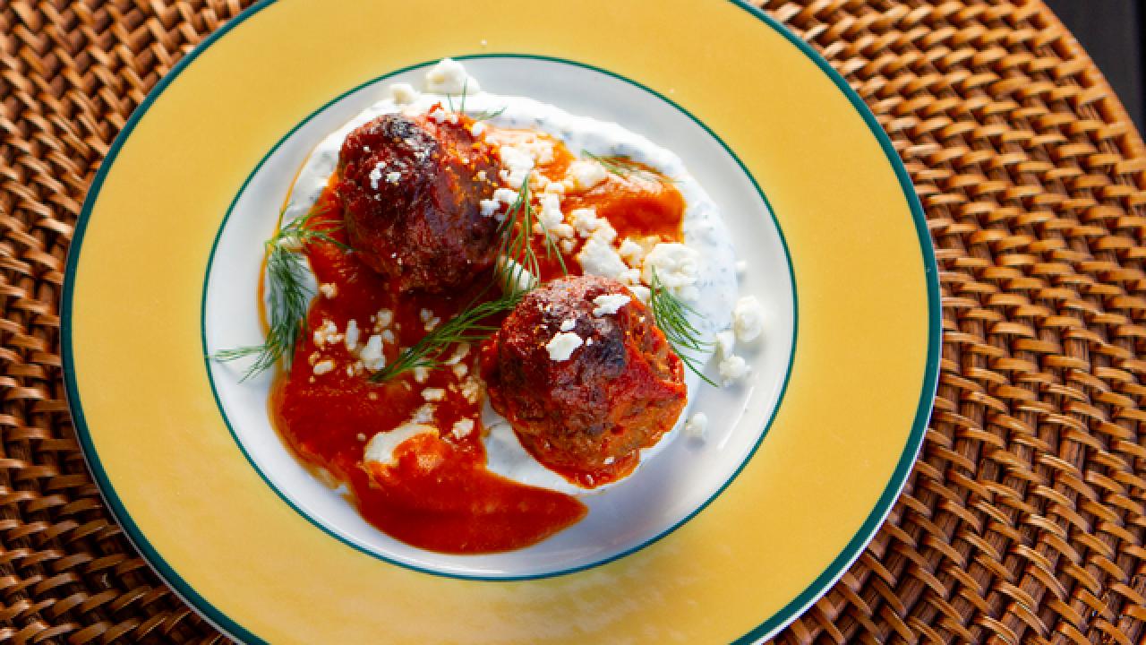 Lamb Merguez Meatballs with Spicy Tomato Sauce