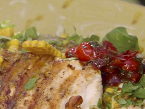 Grilled Halibut and Corn Curry