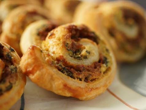 Spinach, Artichoke and Sausage Pinwheels