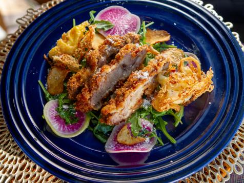 Pork Milanese with Watermelon Radish Salad
